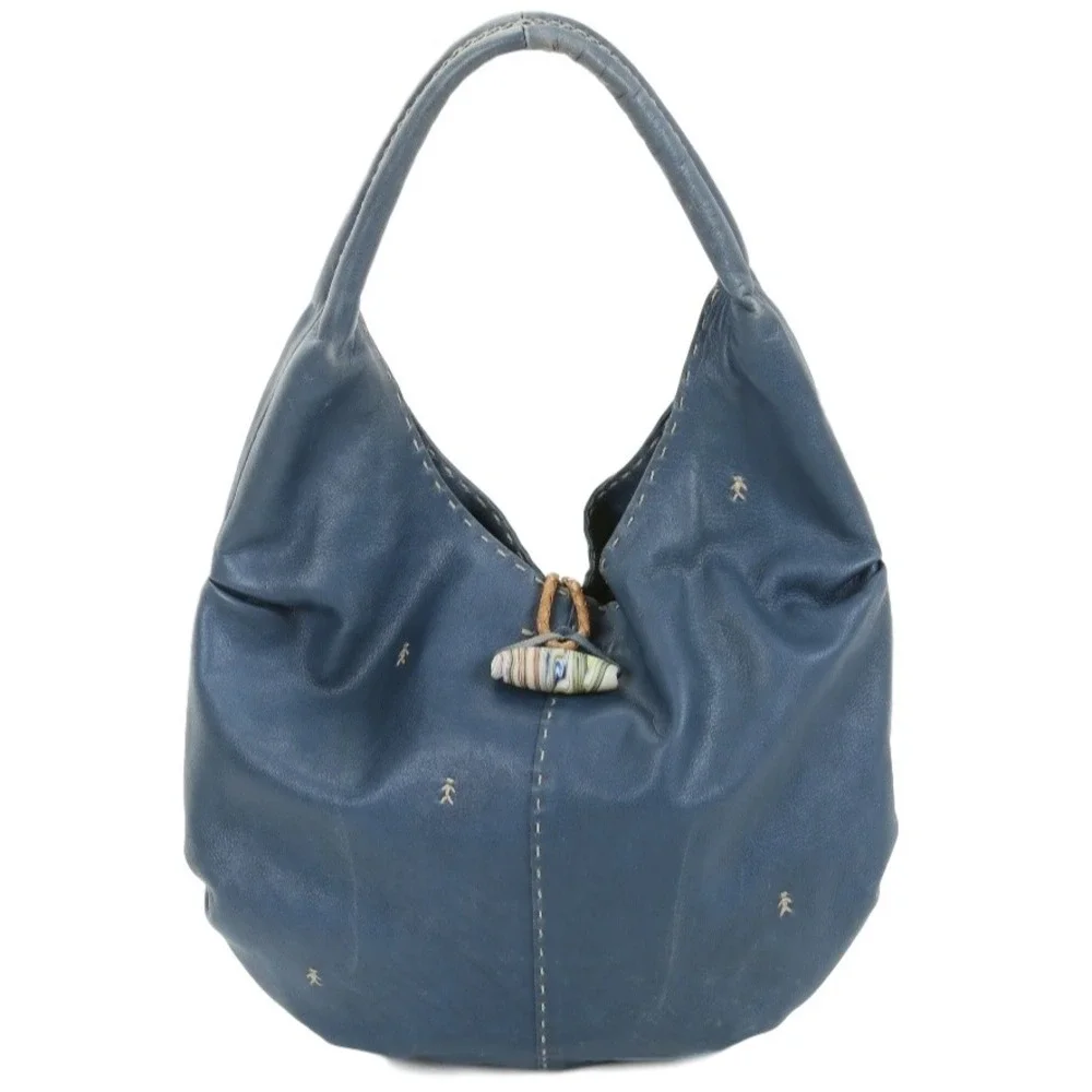Henry Bequelin Blue Leather Shoulder Bag
